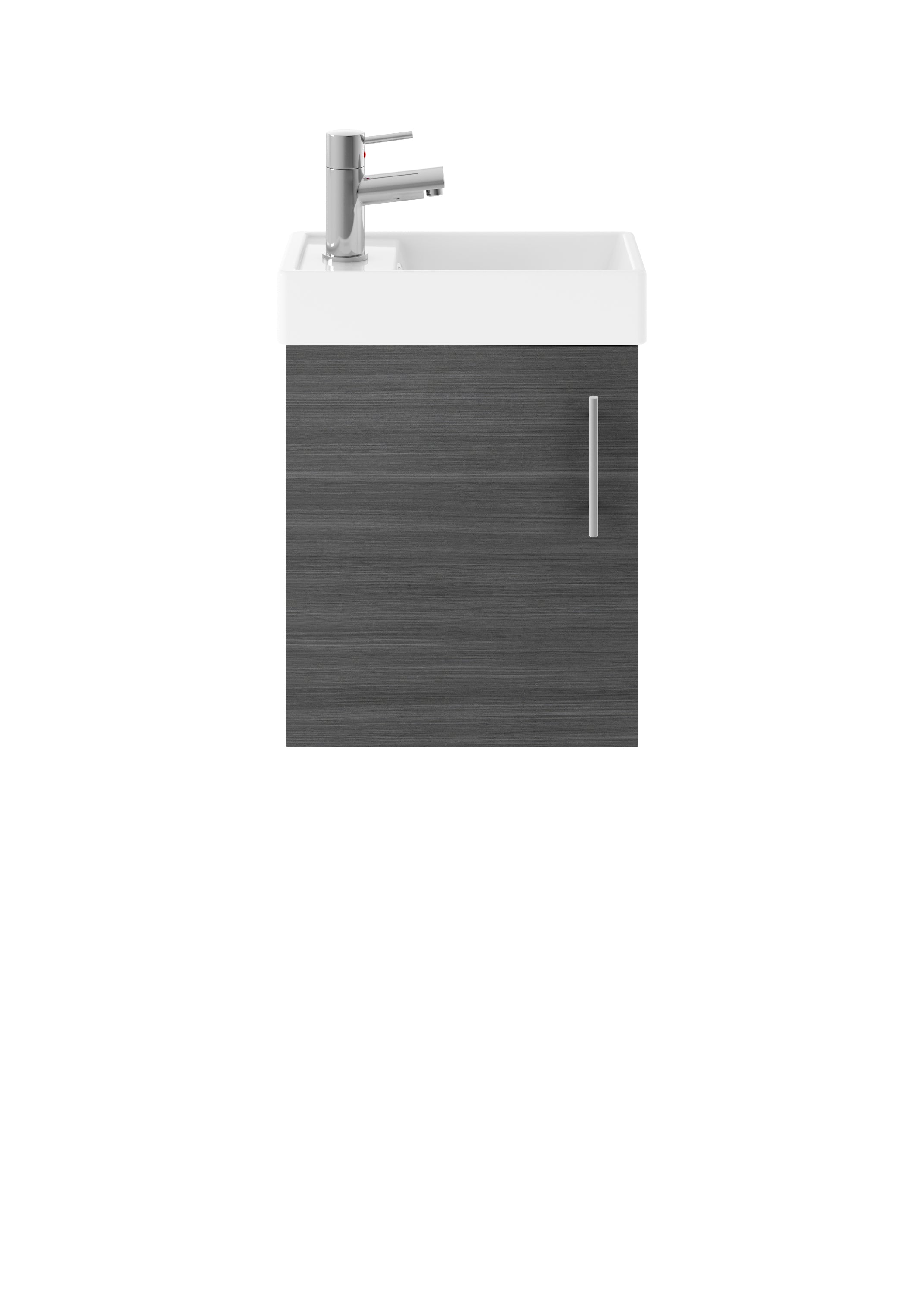 Vault Wall Hung Single Door Compact Vanity Unit with Ceramic Basin 400mm - Mersey Bathrooms Ltd