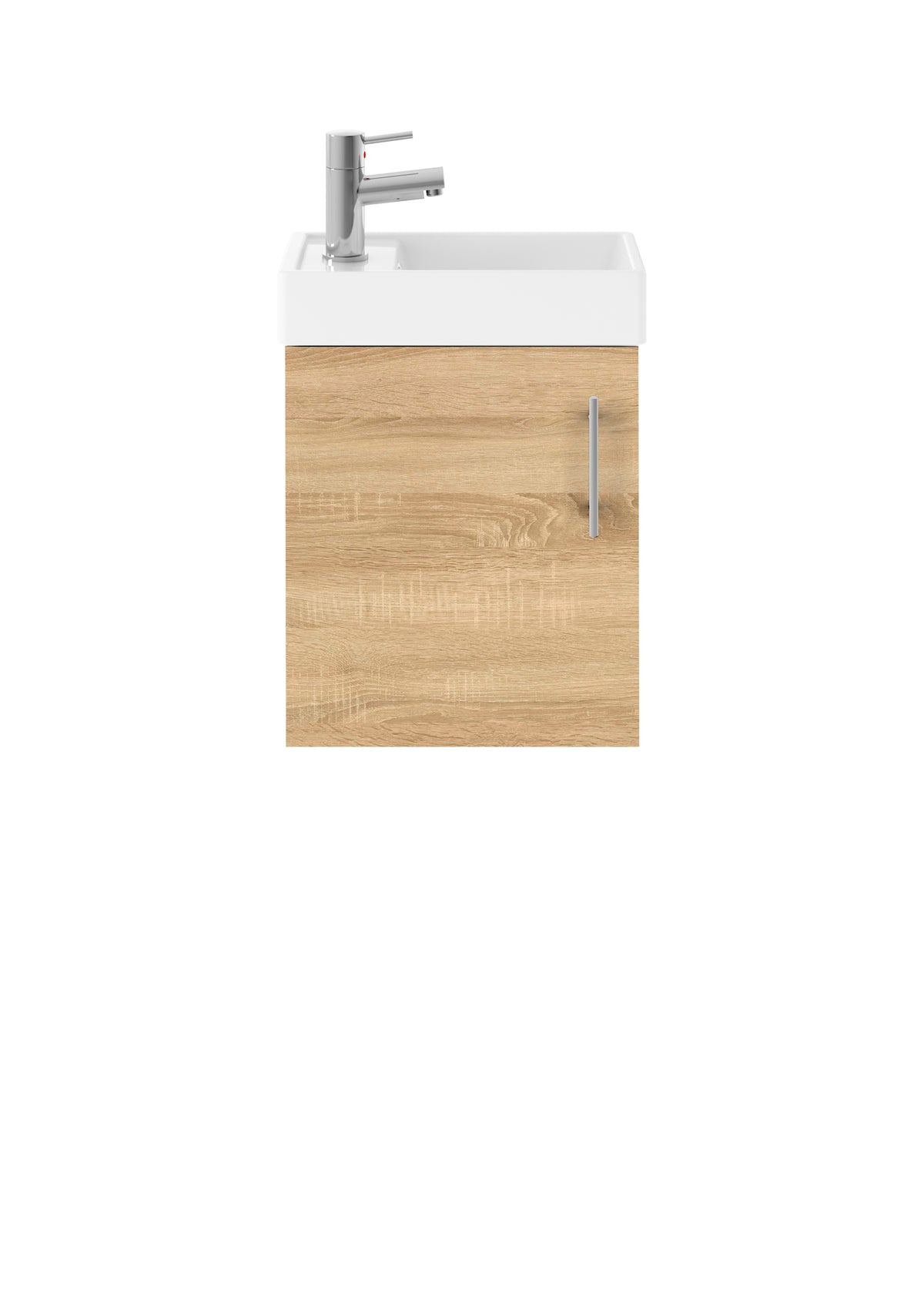 Vault Wall Hung Single Door Compact Vanity Unit with Ceramic Basin 400mm - Mersey Bathrooms Ltd