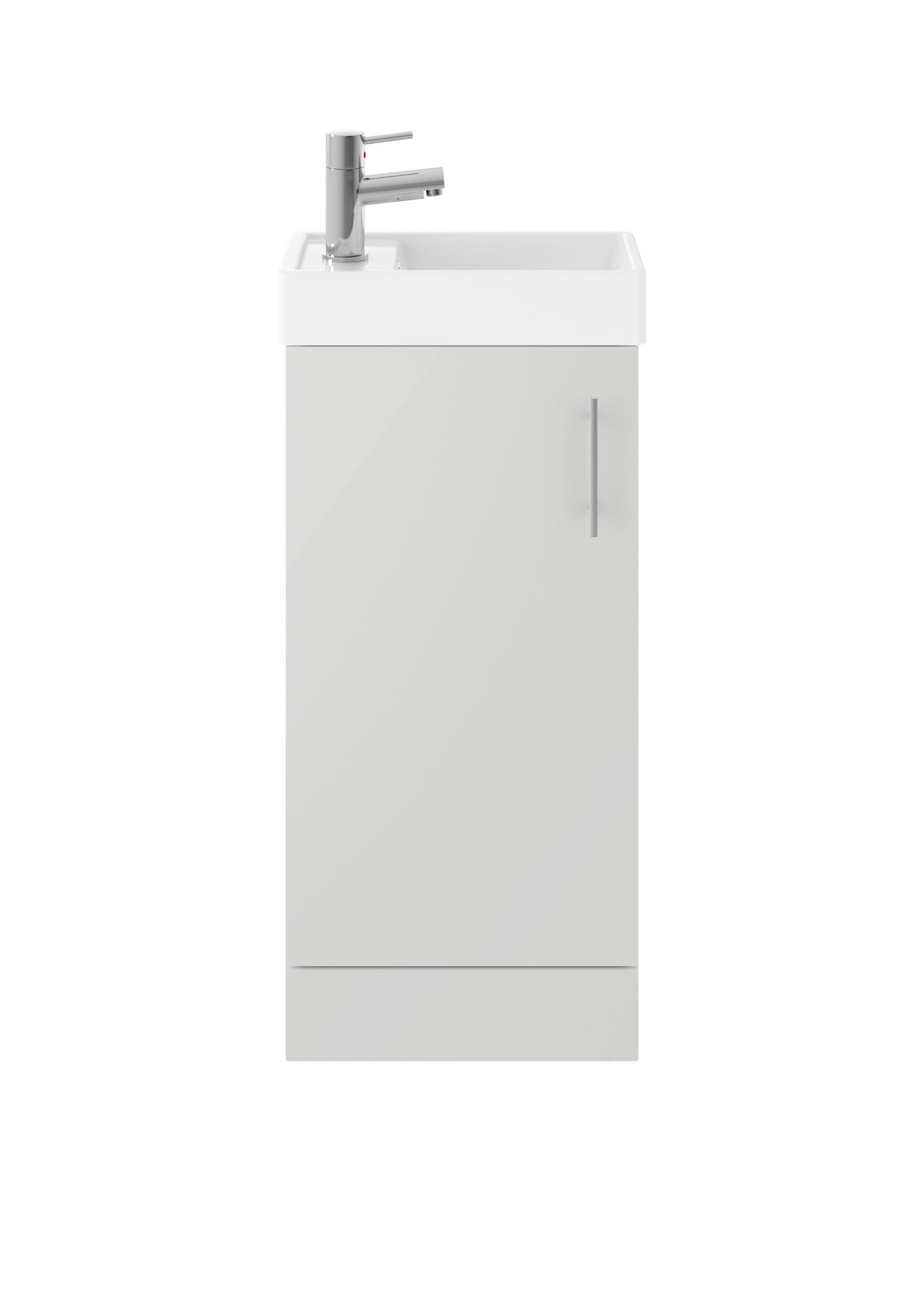 Vault Floor Standing Single Door Compact Vanity Unit with Ceramic Basin 400mm - Mersey Bathrooms Ltd