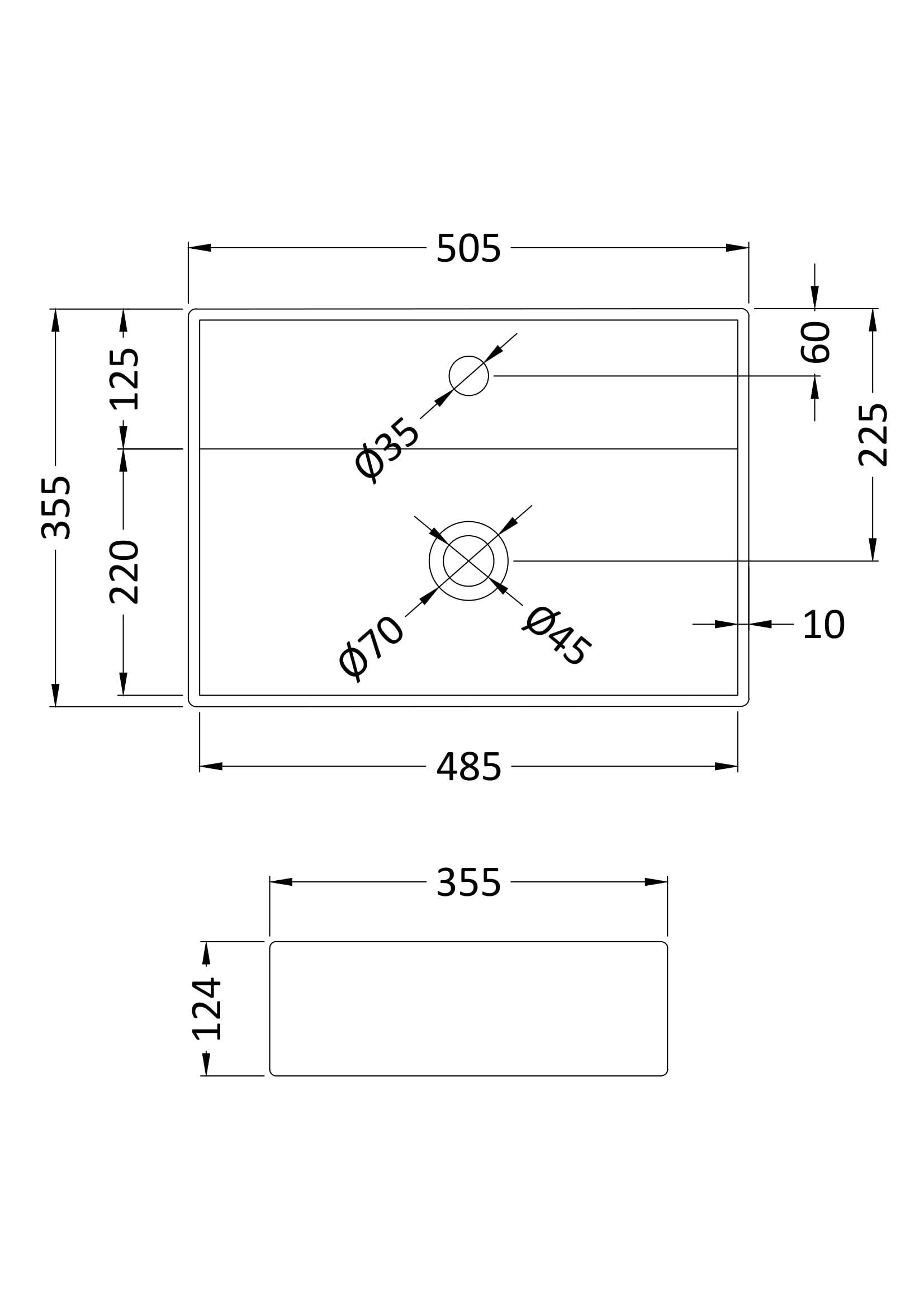 Rectangular Vessel 500 x 350 x 120mm - Mersey Bathrooms Ltd