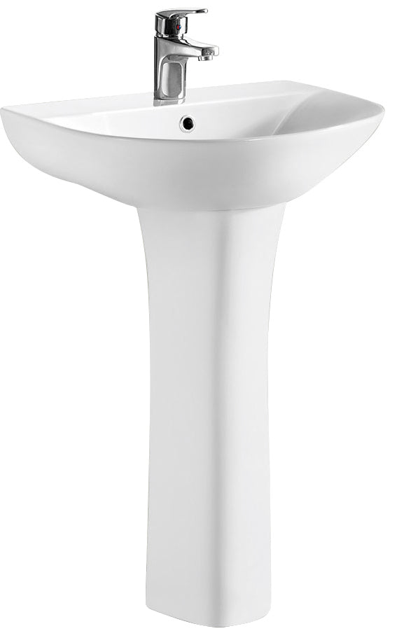 Freya 560mm Basin & Pedestal - Mersey Bathrooms Ltd