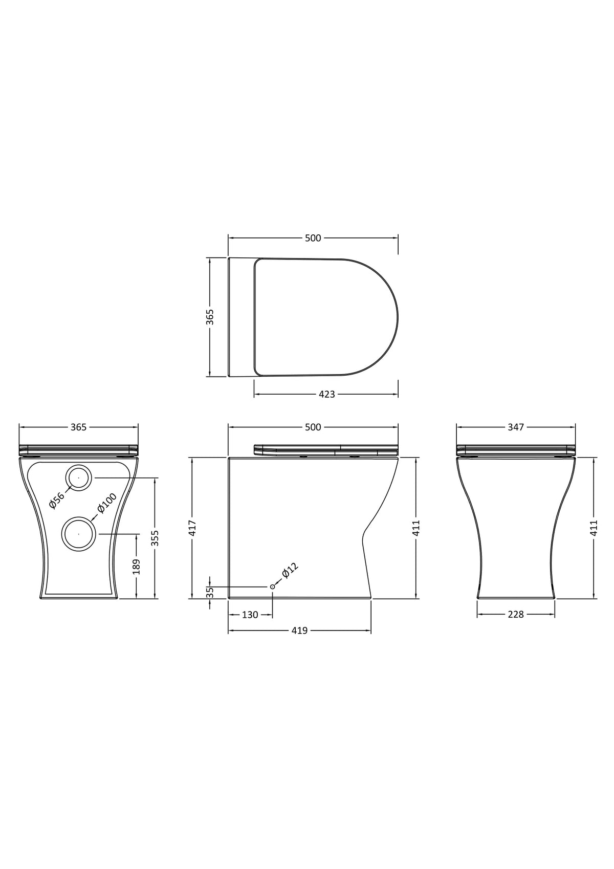 Freya Back To Wall Pan & Soft Close Seat - Mersey Bathrooms Ltd