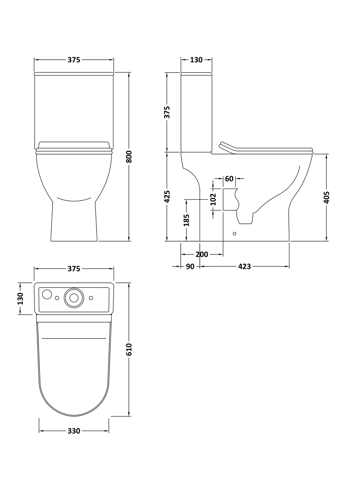 Freya Pan, Cistern & Seat - Mersey Bathrooms Ltd