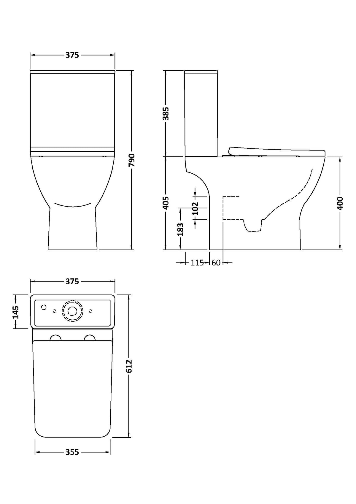 Ava Pan, Cistern & Seat - Mersey Bathrooms Ltd