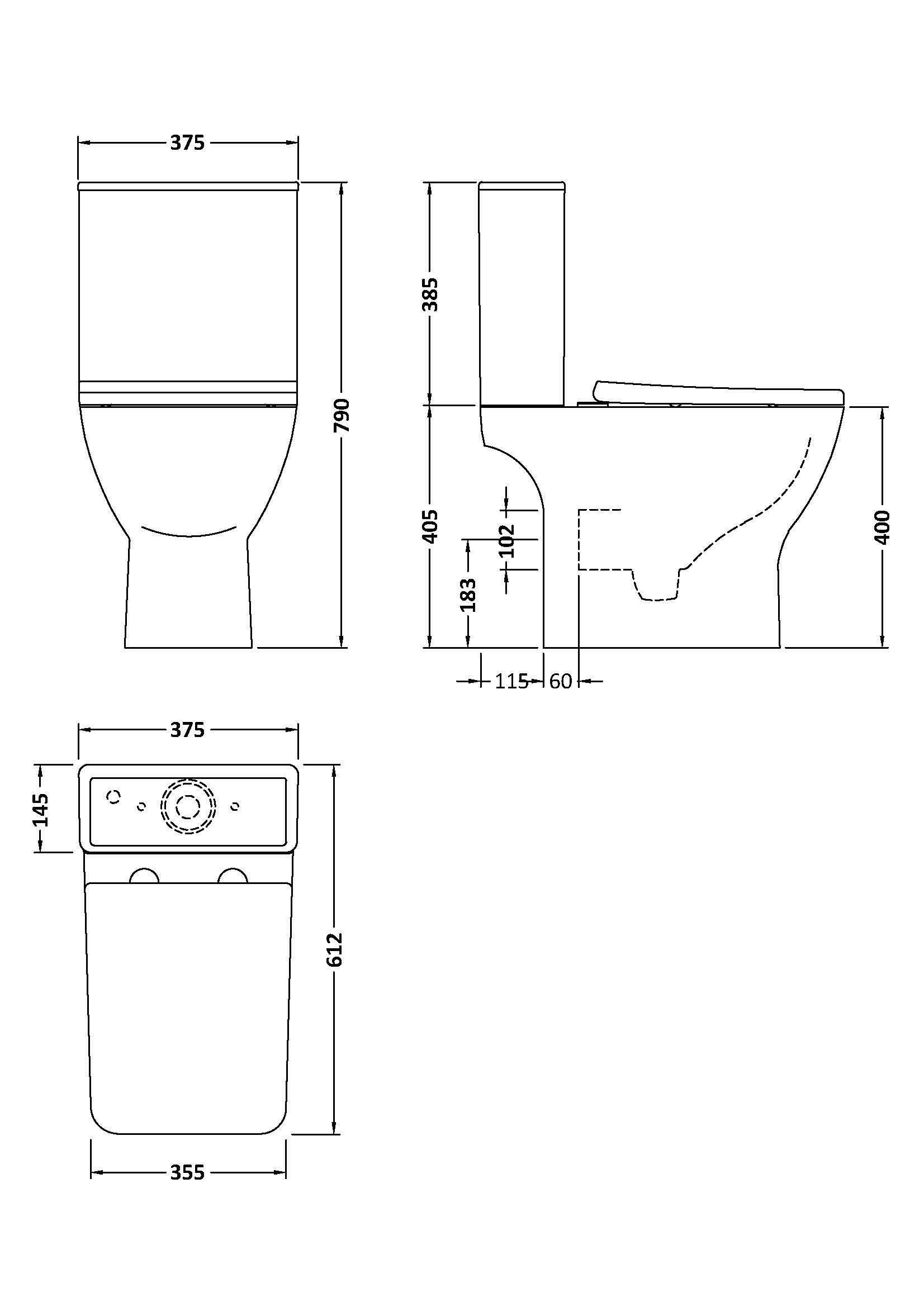 Ava Pan, Cistern & Seat - Mersey Bathrooms Ltd