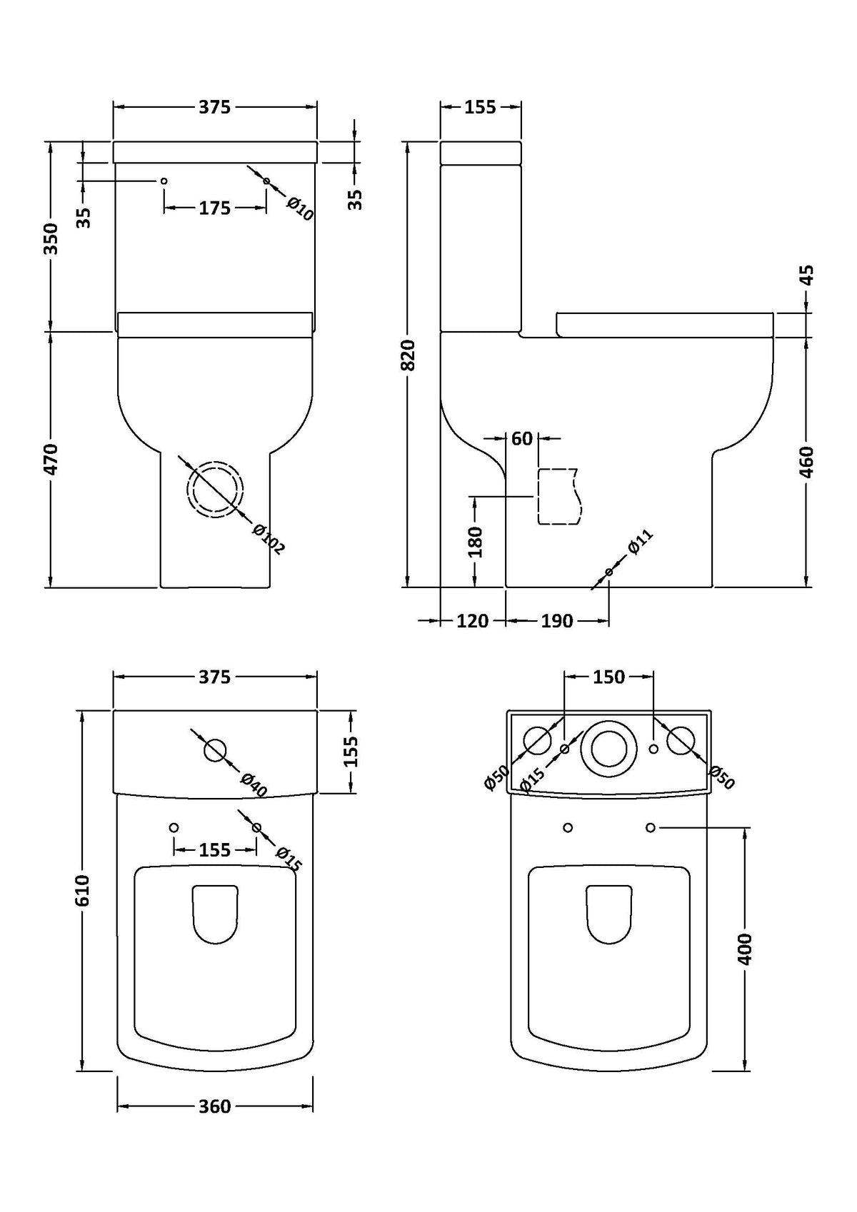 Ava Comfort Height Toilet Pan, Cistern & Seat - Mersey Bathrooms Ltd