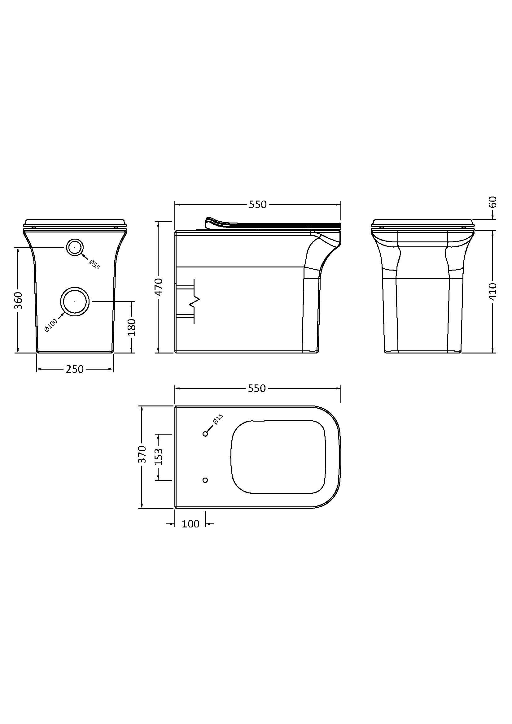 Ava Square Back To Wall Pan & Soft Close Seat - Mersey Bathrooms Ltd