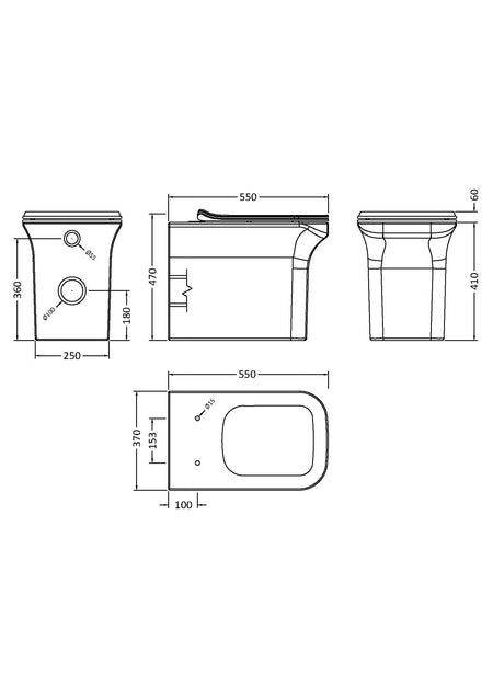 Ava Square Back To Wall Pan & Soft Close Seat - Mersey Bathrooms Ltd