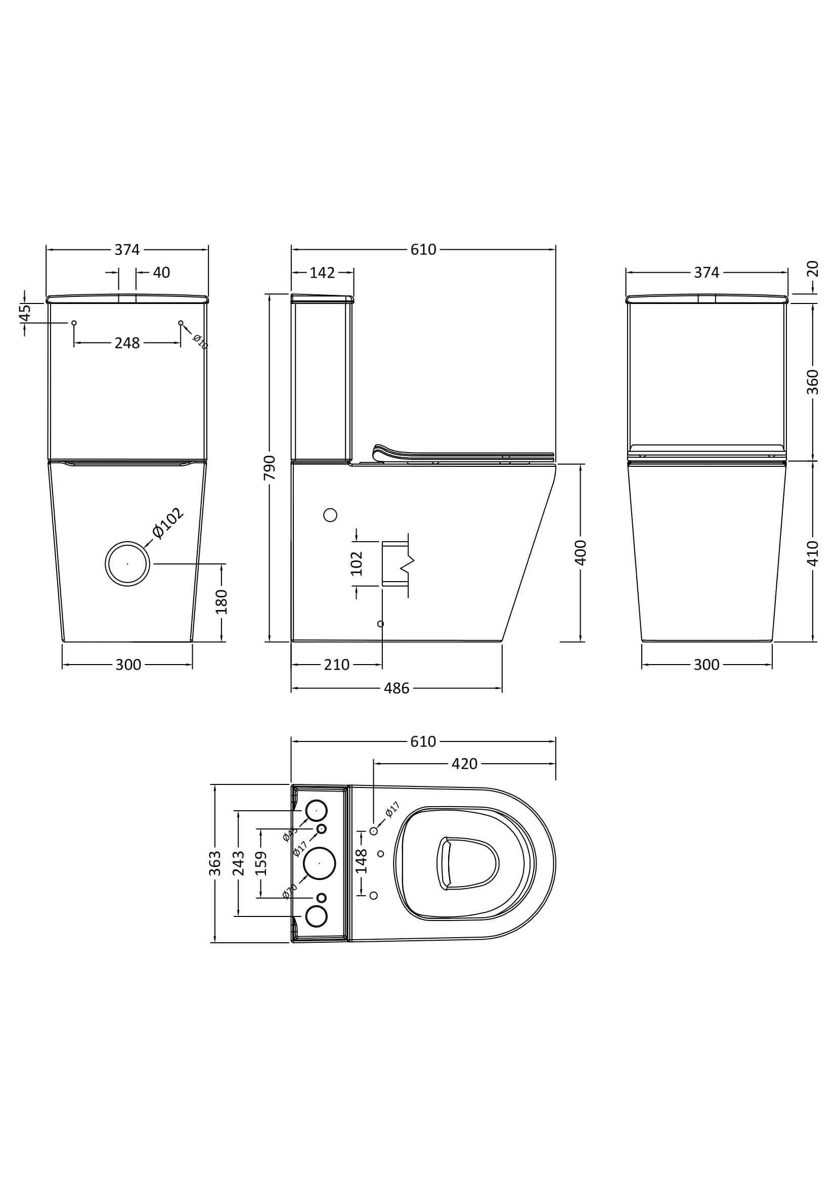 Freya Pan, Cistern & Seat - Mersey Bathrooms Ltd