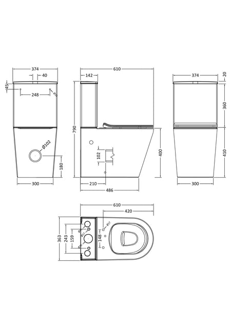 Freya Pan, Cistern & Seat - Mersey Bathrooms Ltd