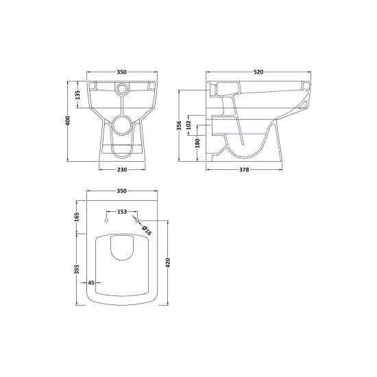 Bliss Back to Wall Pan - Mersey Bathrooms Ltd