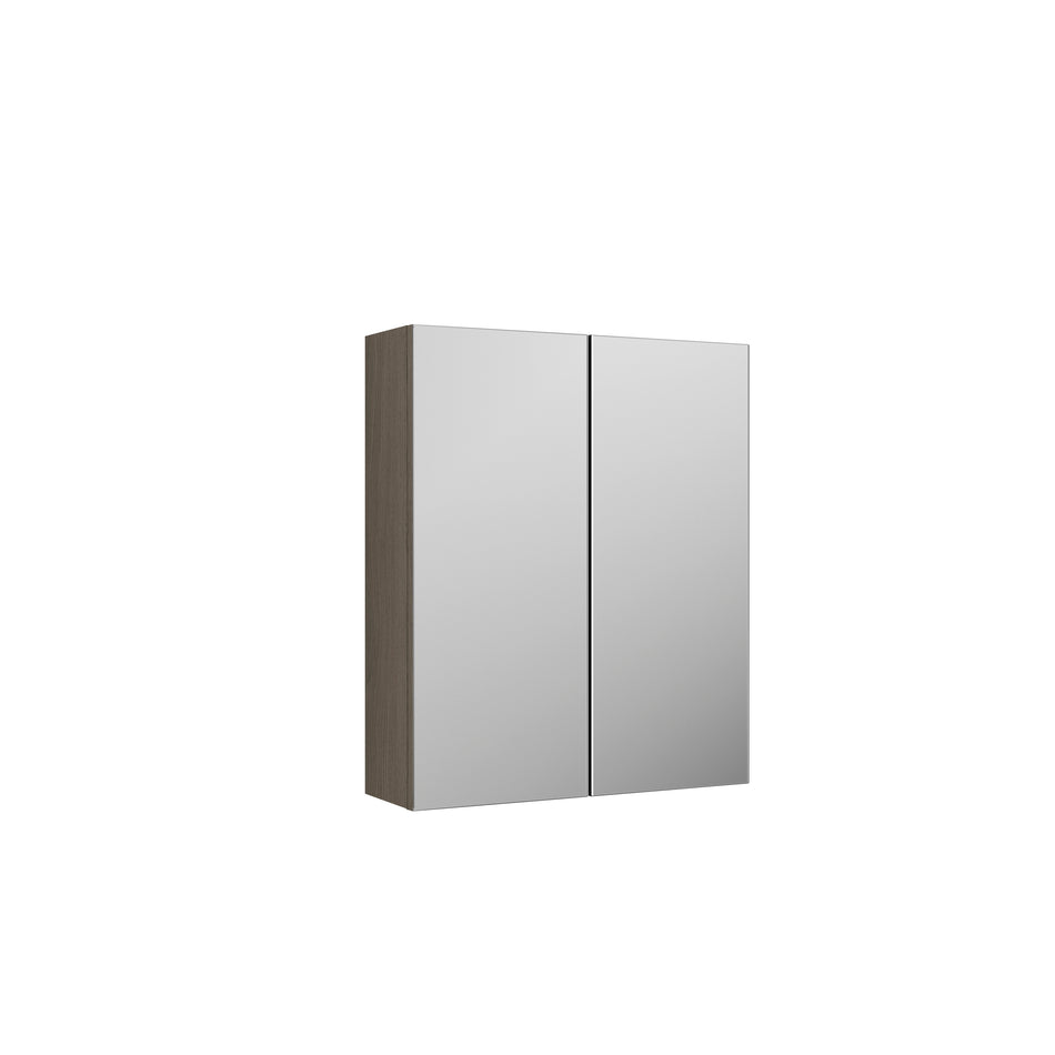 Arno Wall Hung 2 Soft Close Door 50/50 Mirror Cabinet, 600mm - Mersey Bathrooms Ltd