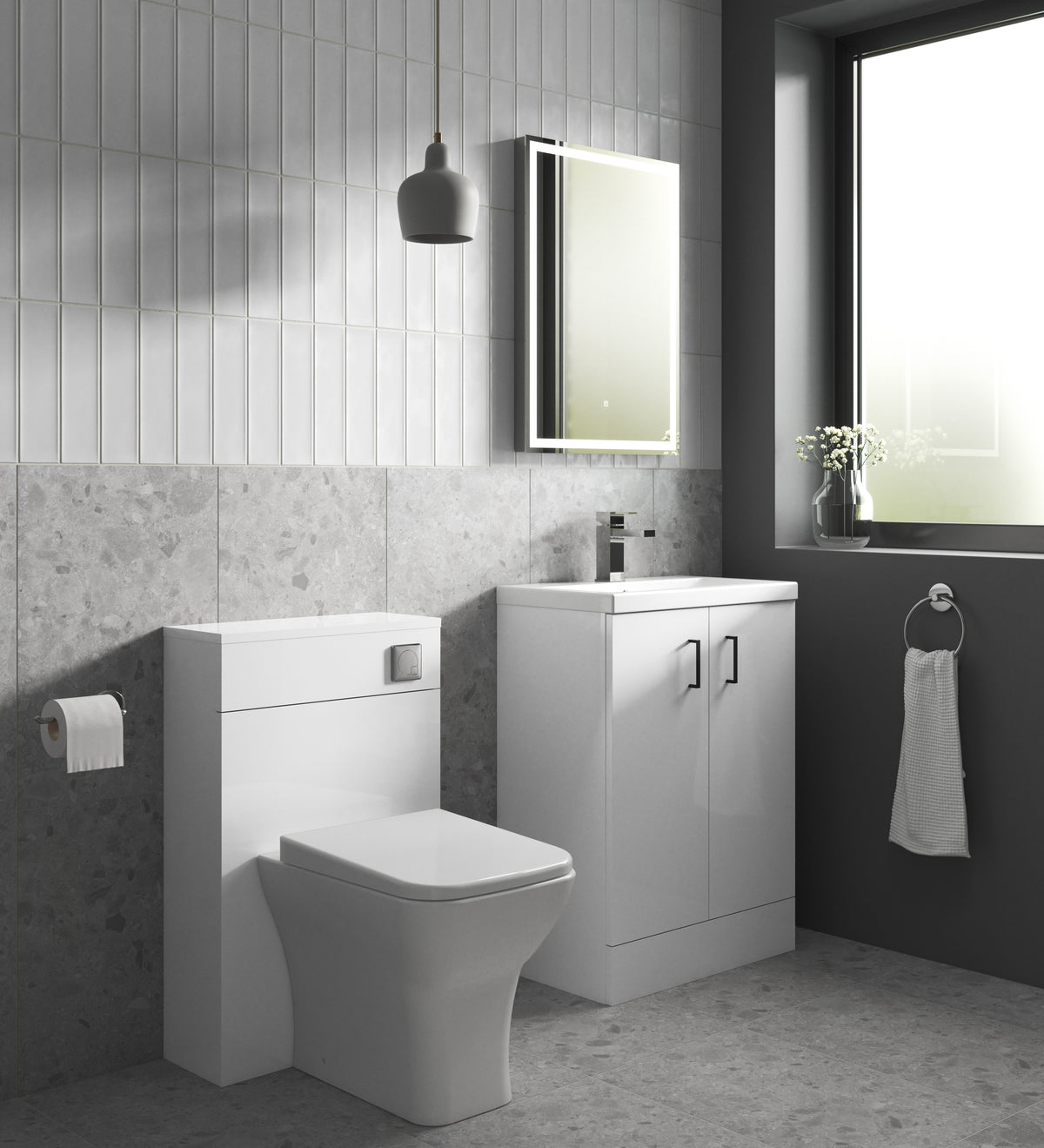 Arno Floor Standing 2-Door Vanity & Ceramic Basin 500mm - Mersey Bathrooms Ltd