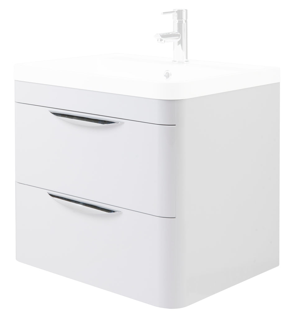 Parade Wall Hung 2 Drawer Basin Unit 600mm - Mersey Bathrooms Ltd