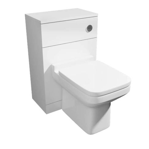 Kartell TRIM Floor Mounted 500mm WC Unit Set Includes Pan, Seat & Cistern, White