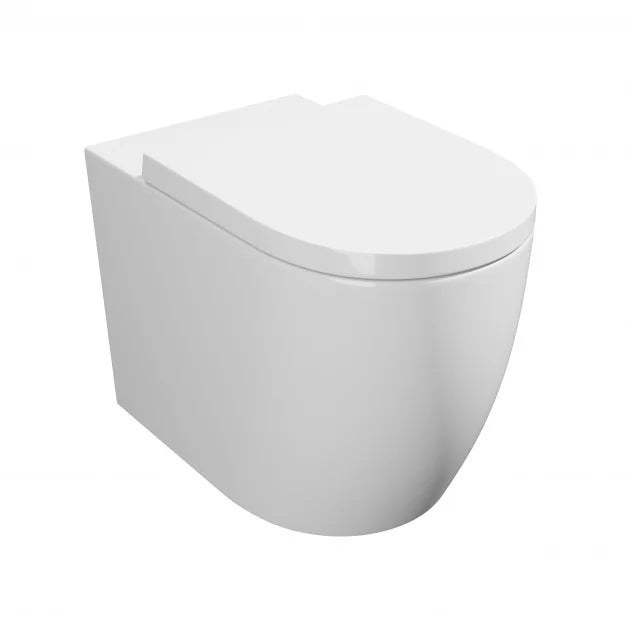 Prestige Genoa Round Rimless Back to Wall Toilet With Premium Soft Close Seat