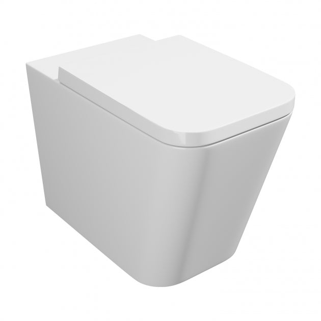 Prestige Genoa Square Back to Wall Rimless Toilet With Premium Soft Close Seat