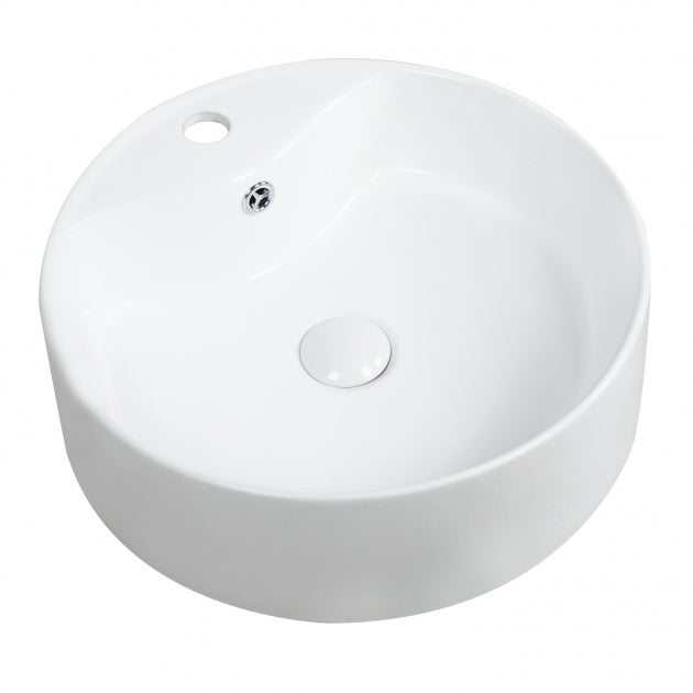 Prestige Karlo Round Sit-On Countertop Basin 460mm Wide - White