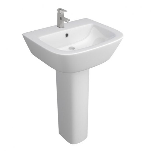 Project Round Basin with Full Pedestal 530mm Wide 1 Tap Hole