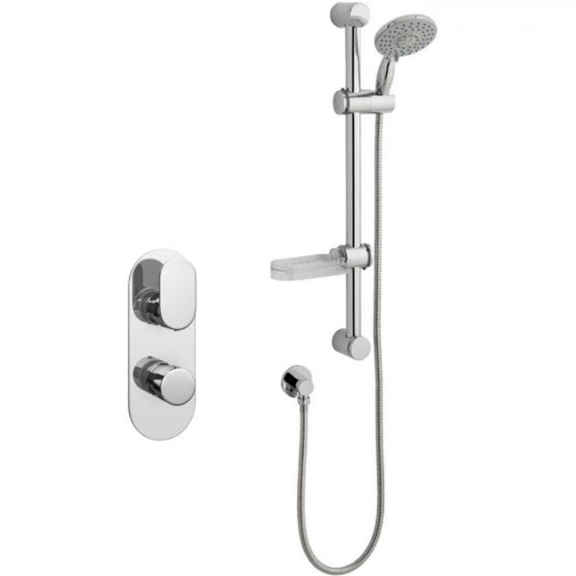 Prestige Logik Option 1 Thermostatic Concealed Shower Valve with Adjustable Slide Rail Kit - Chrome