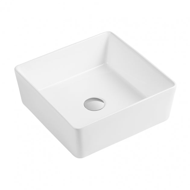 Prestige Lois Square Sit-On Countertop Basin 390mm Wide - White