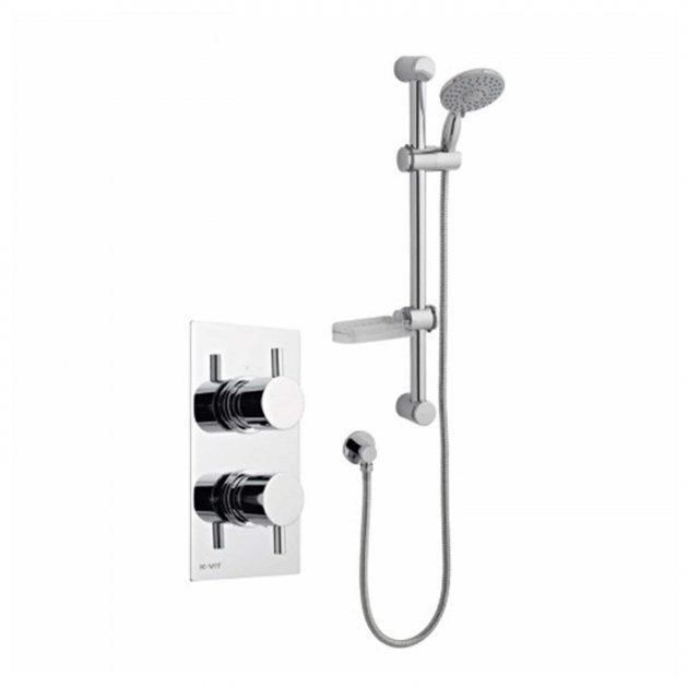 Prestige Plan Option 1 Thermostatic Concealed Shower Valve with Adjustable Slide Rail Kit - Chrome