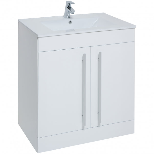 Kartell Purity 800 White 2 Door Floor Standing Vanity Unit and Slim Basin