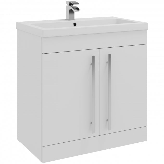 Purity 2-Door Floor Standing Vanity Unit with Mid Depth Ceramic Basin 800mm Wide