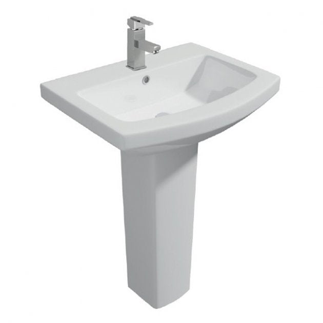 Prestige Trim Basin with Full Pedestal 550mm Wide 1 Tap Hole