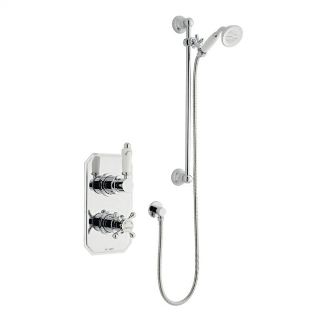 Prestige Viktory Thermostatic Dual Concealed Shower with Adjustable Slide Rail Kit