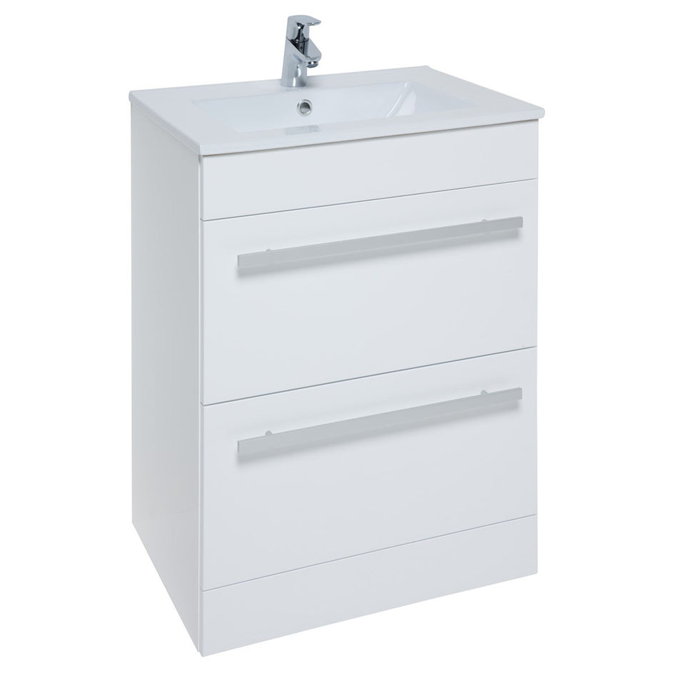 Kartell K-Vit Purity 600mm Floor Standing 2 Drawer Vanity Unit & Basin