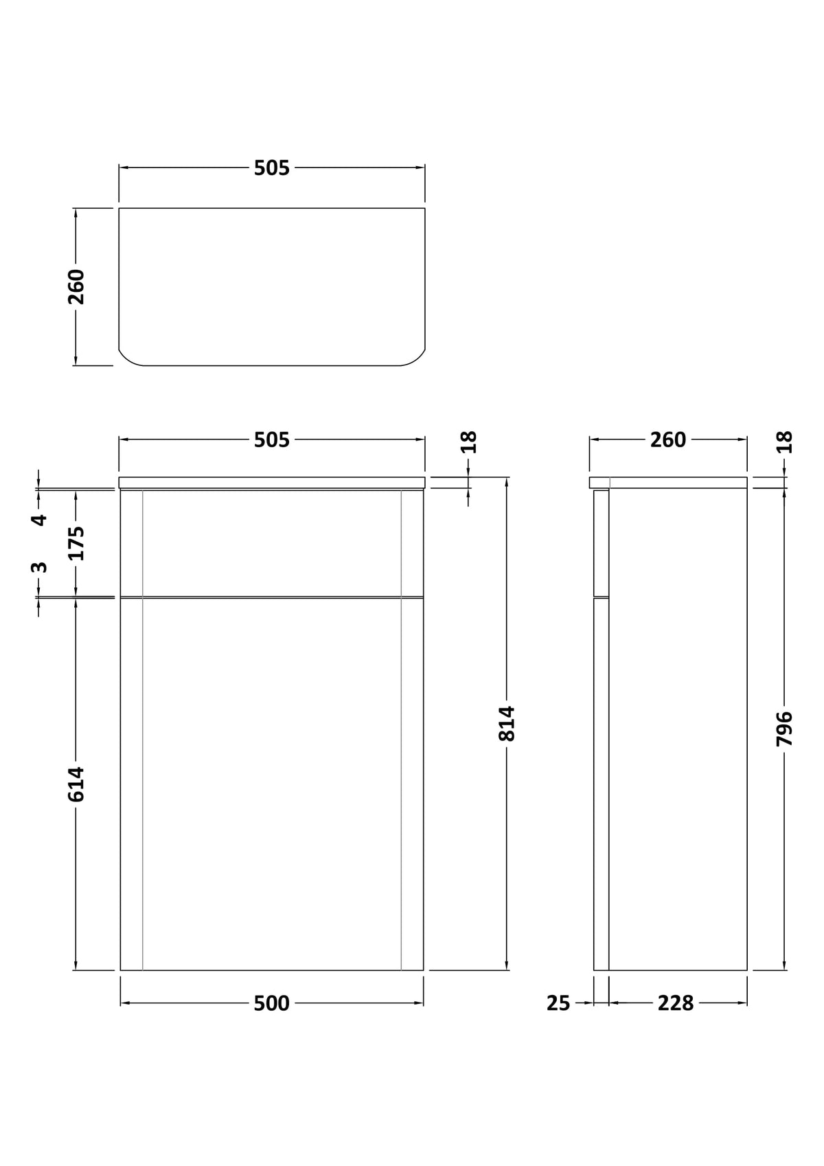 Core Floor Standing WC Unit 500mm - Mersey Bathrooms Ltd