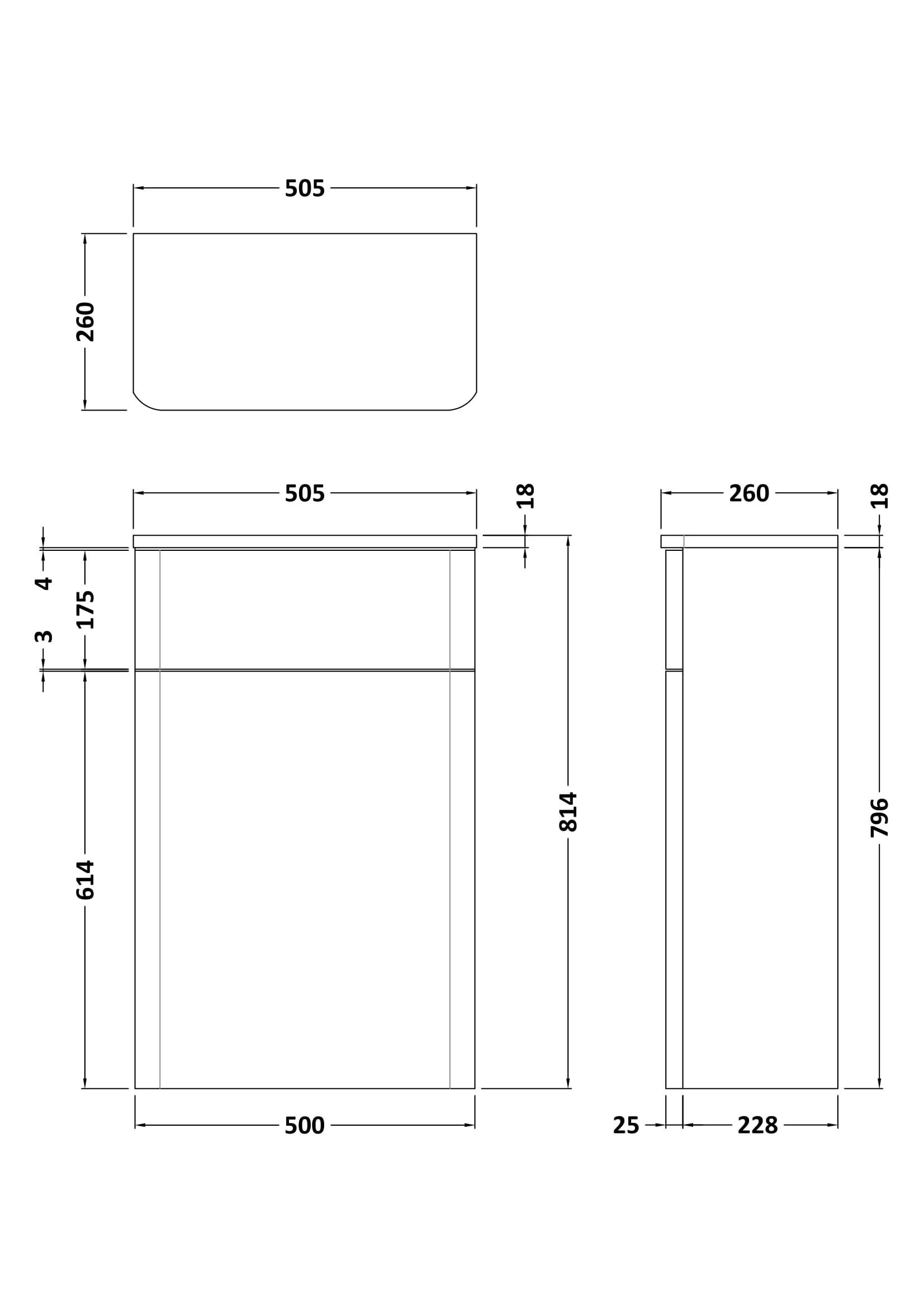 Core Floor Standing WC Unit 500mm - Mersey Bathrooms Ltd