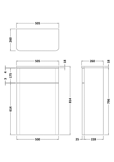 Core Floor Standing WC Unit 500mm - Mersey Bathrooms Ltd