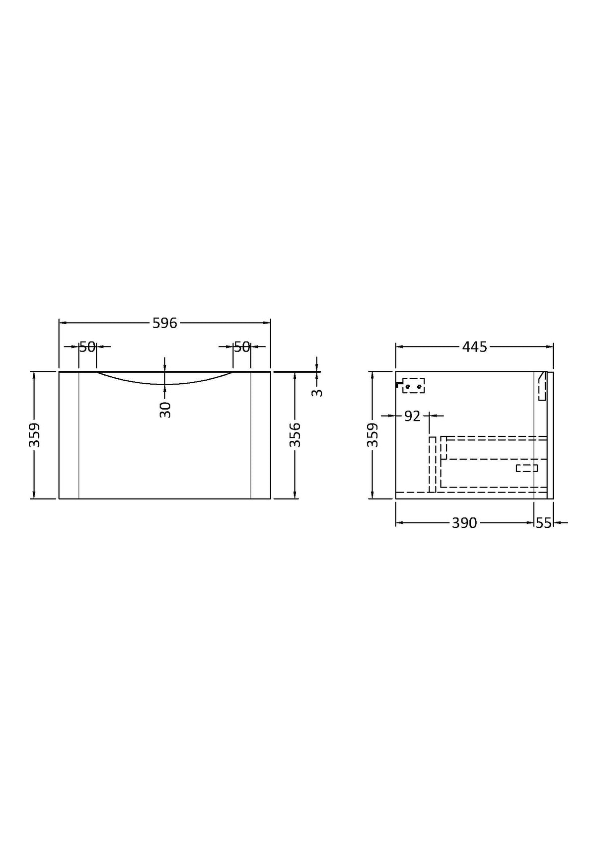 Components Wall Hung 1 Drawer Unit, 600mm - Mersey Bathrooms Ltd