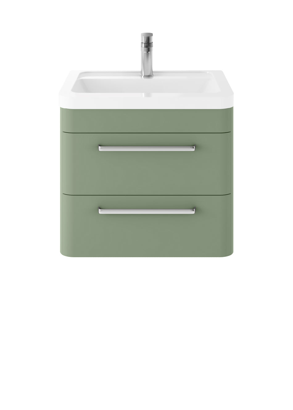 HR Solar Wall Hung 2 Drawer Vanity Unit with Ceramic Basin 600mm