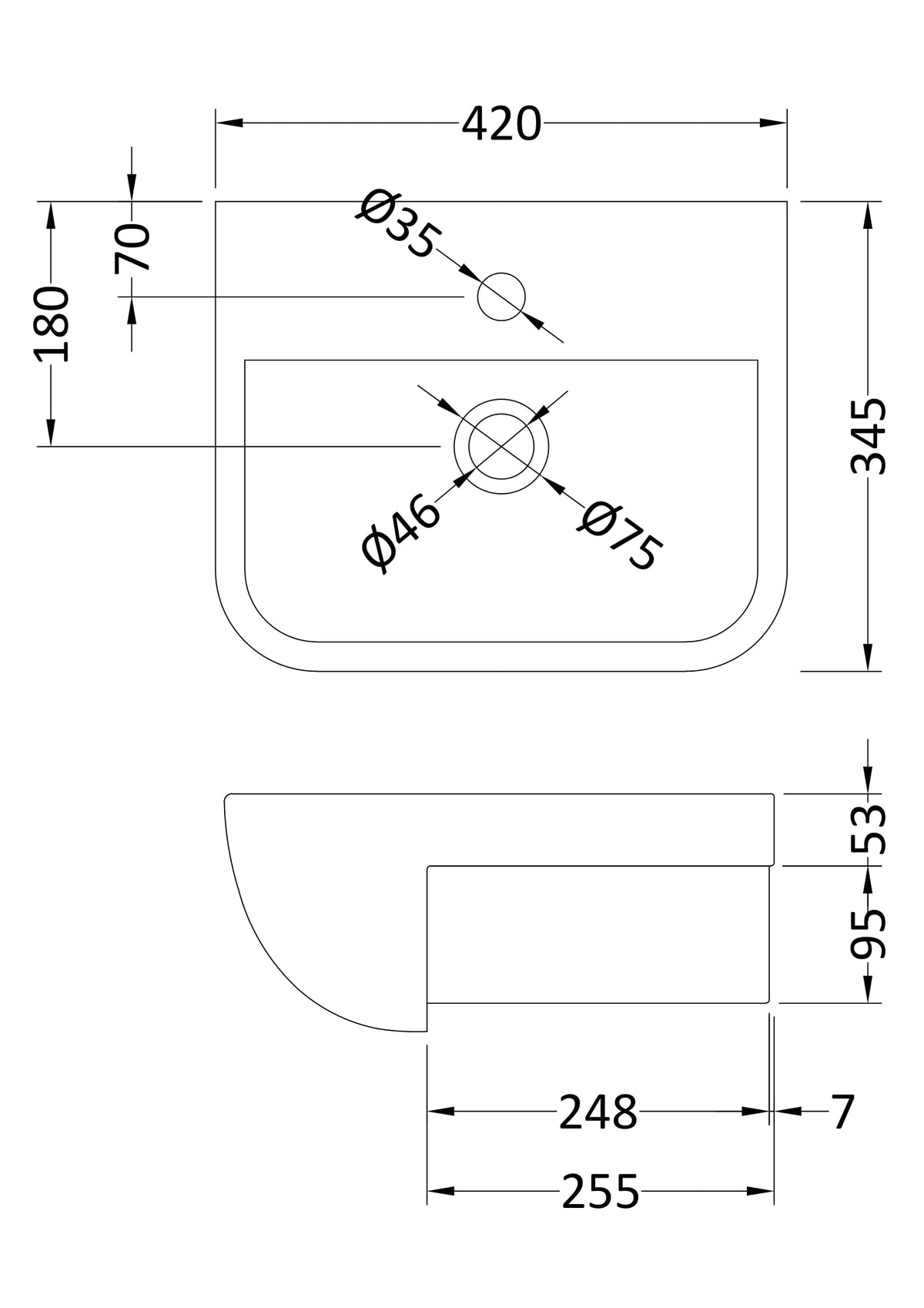 Furniture Ceramics Aria Semi Recessed Basin - Mersey Bathrooms Ltd