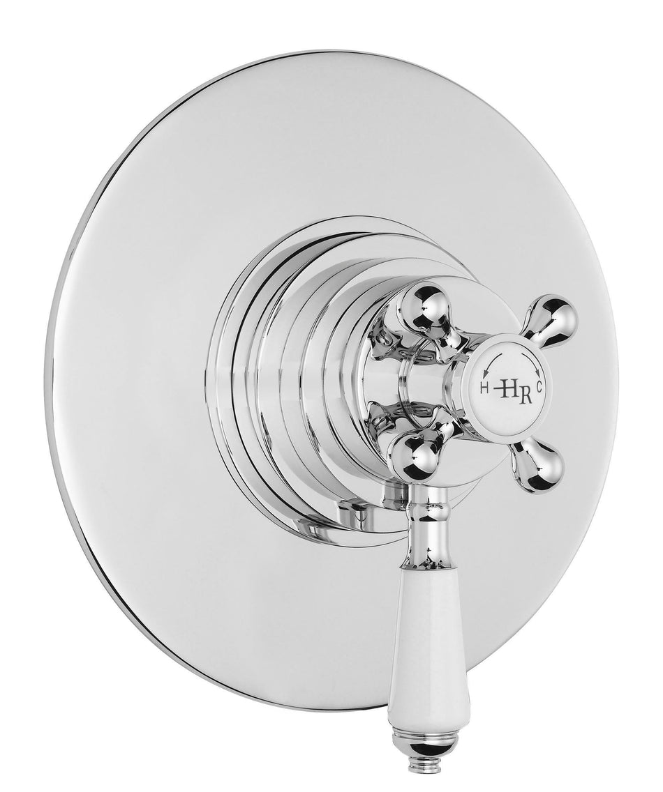 HR White Topaz Concealed Dual Shower Valve