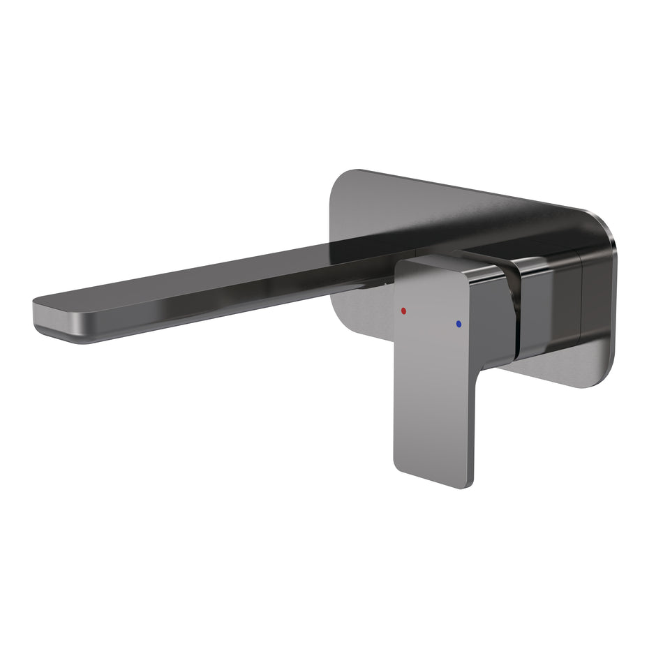 Windon Wall Mounted 2 Tap Hole Basin Mixer With Plate