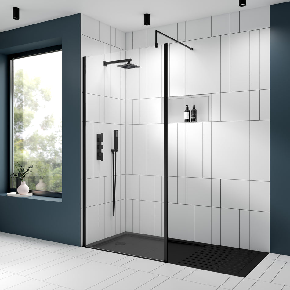 Outer Framed Wetroom Screen with Support Bar